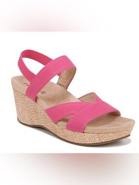 NIB LifeStride Womens Pink Danita Strappy Wedge Sandal Size 9
